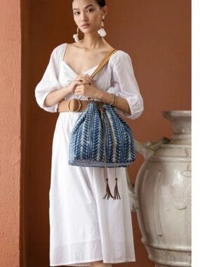 NWT - Myra Blue Raindrop Bucket Bag